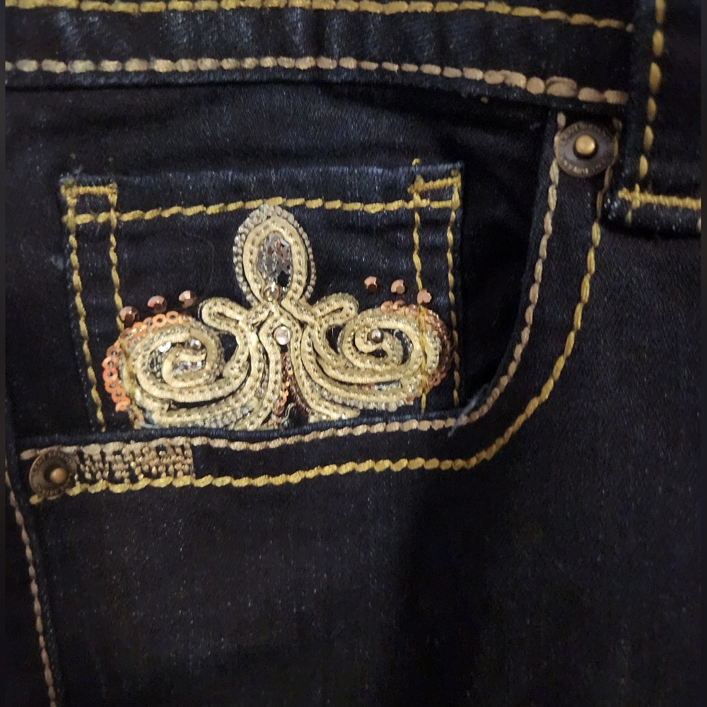 Lane Bryant Dark Blue Jewel Flare Jeans Size 18 - Picture 2 of 6